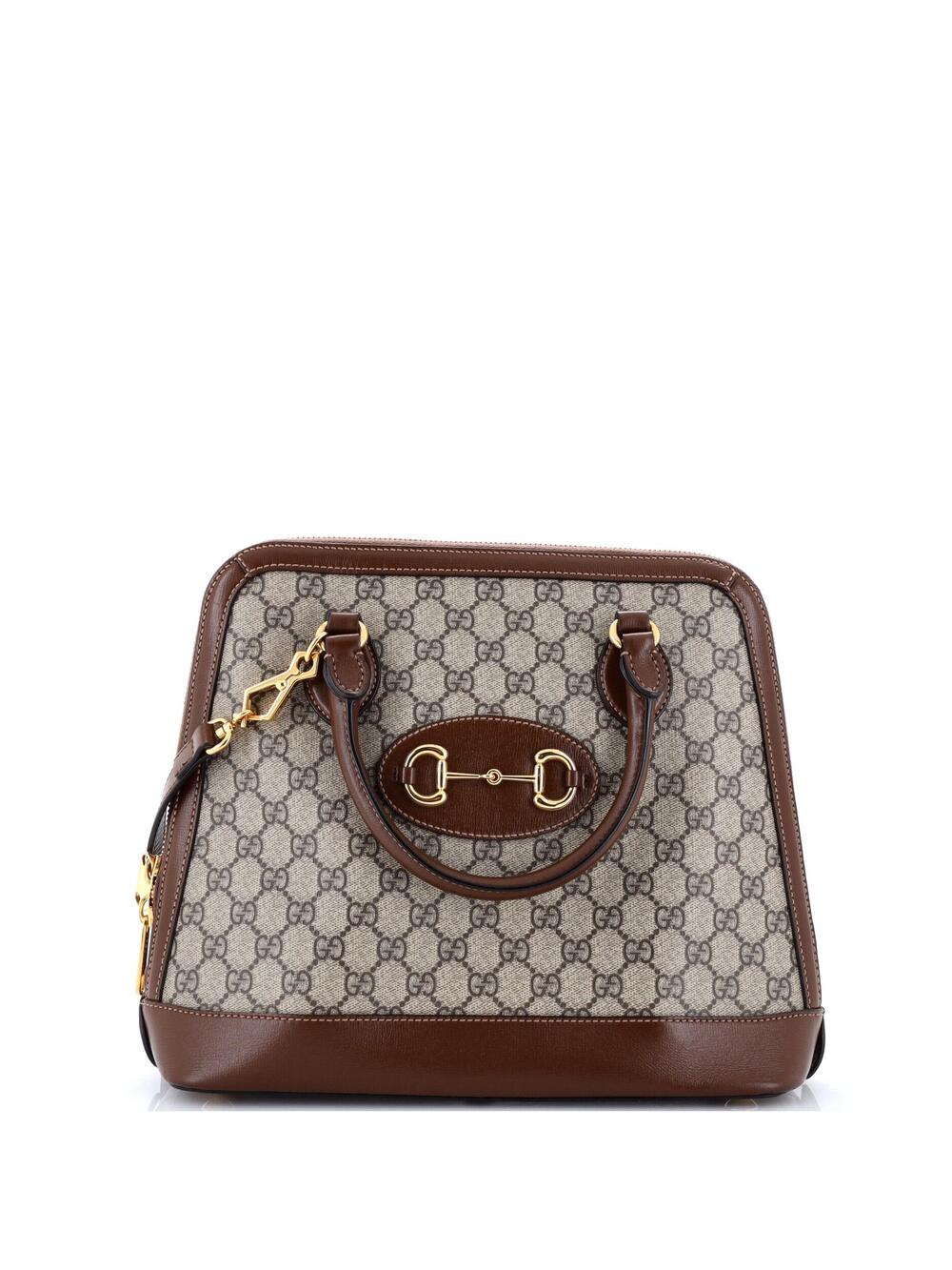 Gucci Horsebit Top Handle Bag Gg Coated #352110G13B